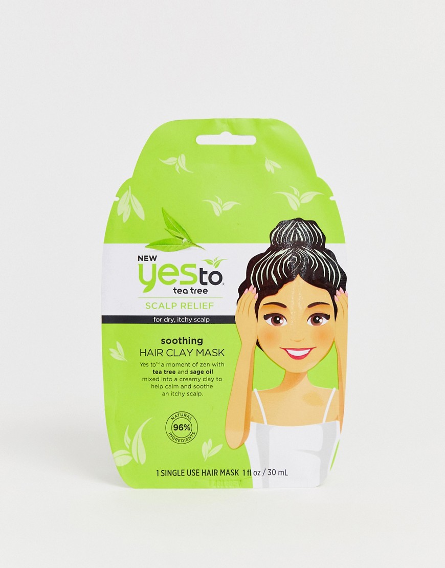 Yes to Tea Tree Soothing Clay Hair Mask Single Use 1 fl oz-No color
