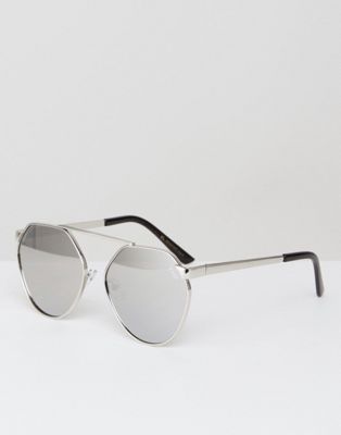 YHF - brooke - spiegelende zonnebril in zilver