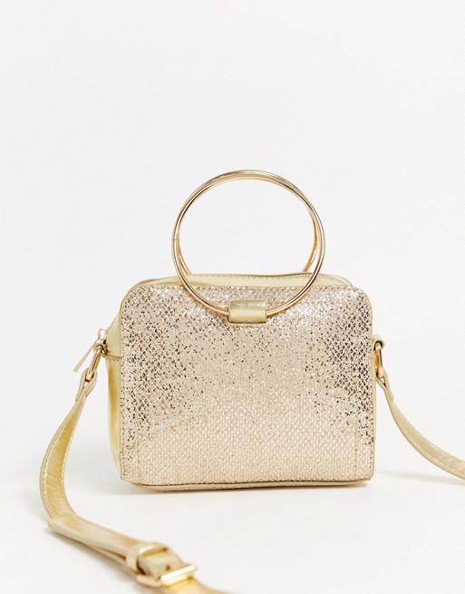 Yoki Fashion glitter structured clutch bag