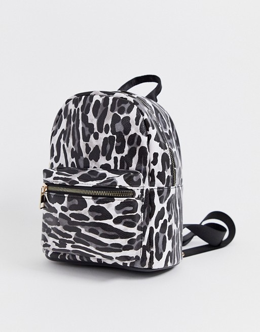 Yoki Fashion leopard print backpack with pocket detail