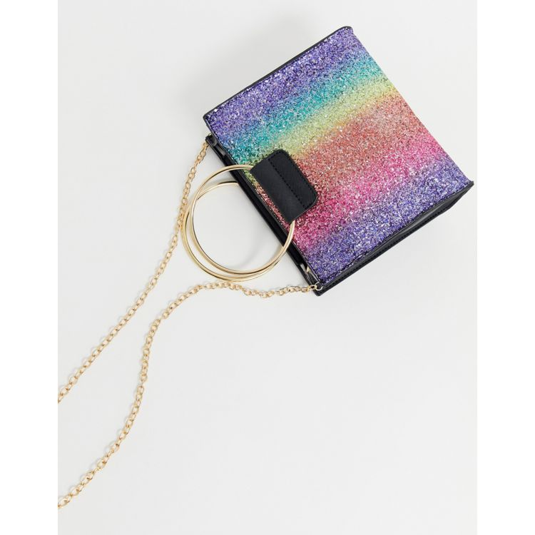 Rainbow Glitter Cross-Body Bag