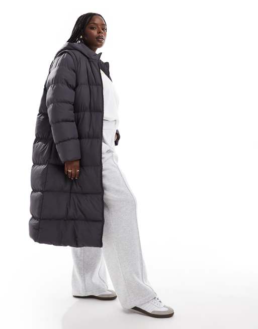 Yours 2 in 1 long line padded coat in grey