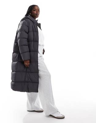 2 in 1 longline padded coat in gray