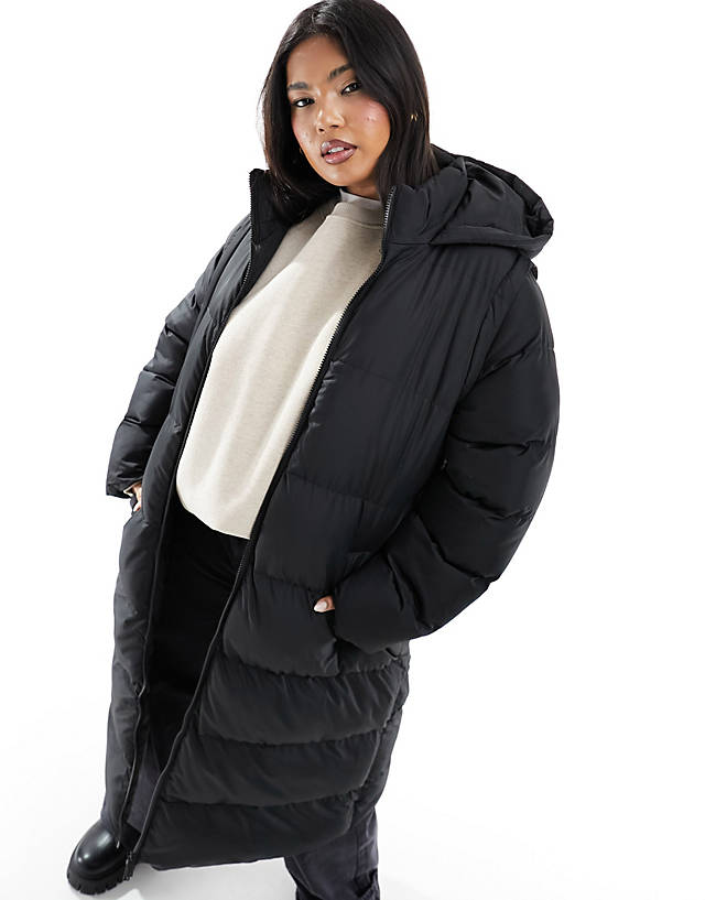 Yours - 2 in 1 padded puffer jacket in black