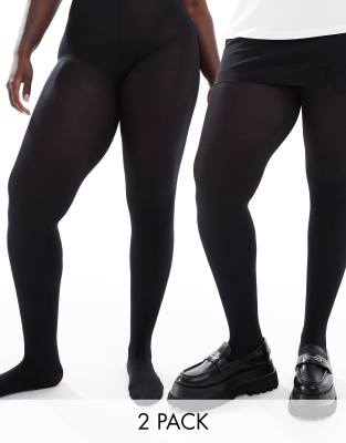 2 pack 70 denier tights in black