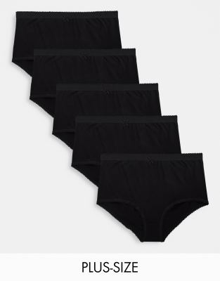 Yours 5 pack cotton briefs in black - view 1