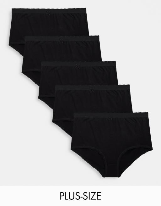 Black Cotton Underwear For Girl (Pack of 4)