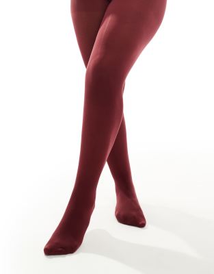 50 denier tights in berry red