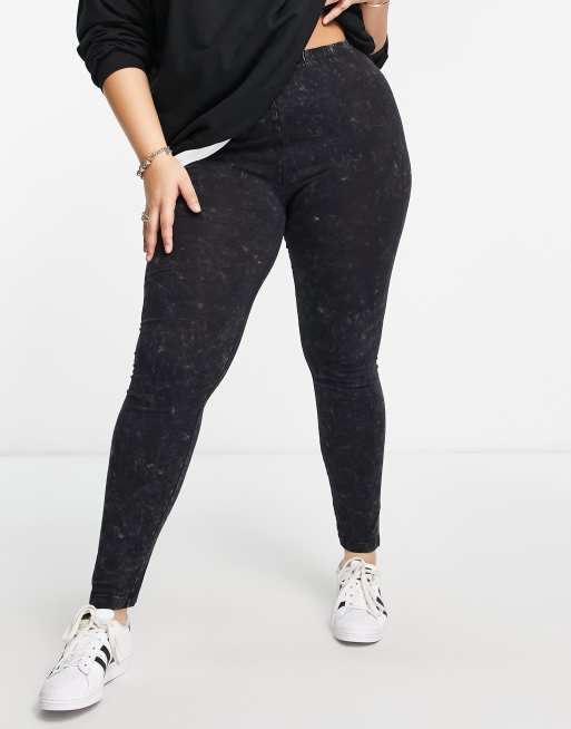 Yours acid wash leggings in black | ASOS