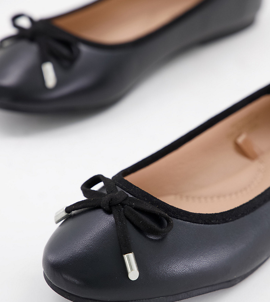 Yours ballerina pump shoes in black
