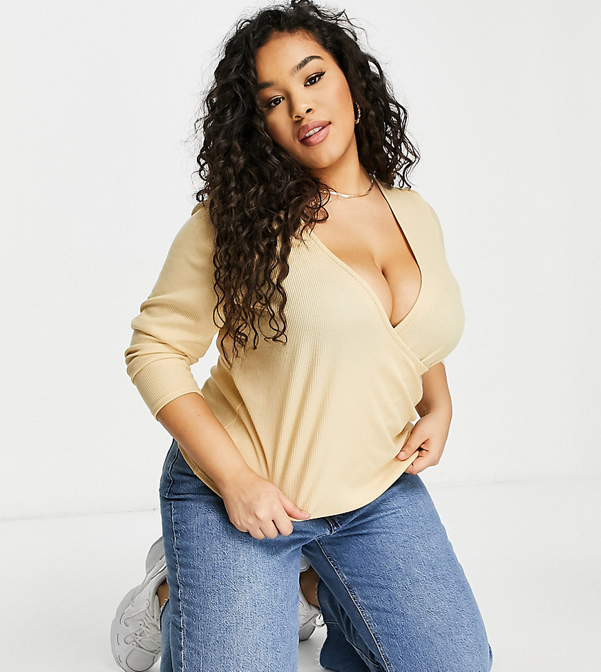 Yours ballet wrap top in nude-Neutral