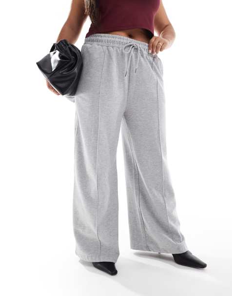 Yours – Basic-Jogginghose in meliertem Grau mit weitem Bein - view 1