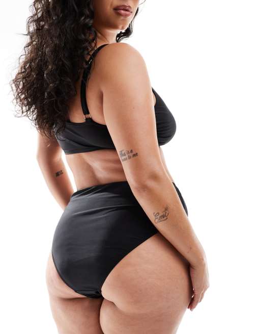 Yours bikini bottoms co-ord in black, 2 of 4