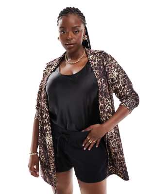 blazer in animal print-Multi