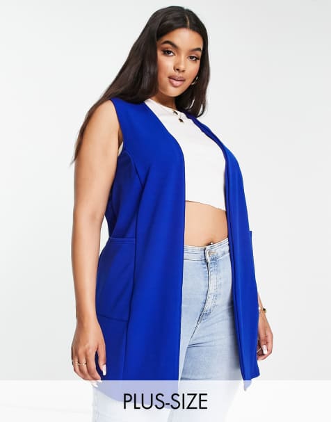Yours – Blazer ohne Ärmel in Blau - view 1