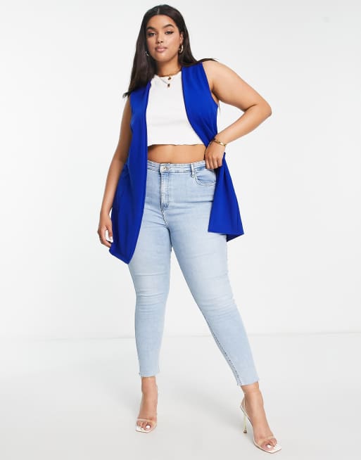 Yours - Blazer senza maniche blu, 4 di 4