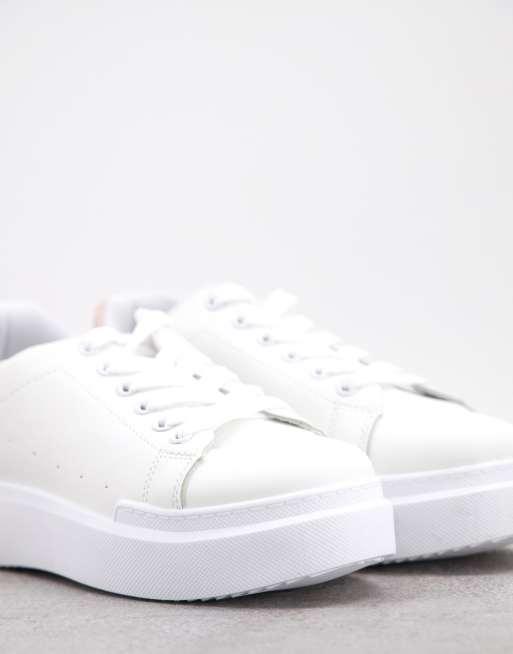 Yours - Brede pasvorm - Sneakers met plateauzool in wit en roségoud, 2 van 4