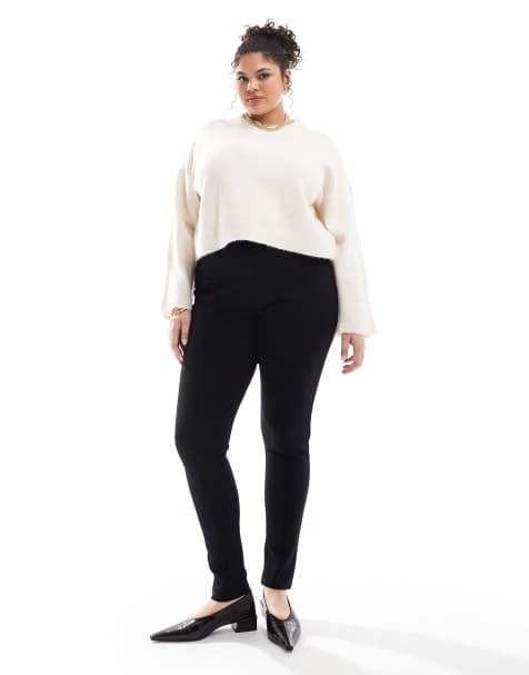 Yours - Broek van pontestof met hoge taille in zwart - view 1