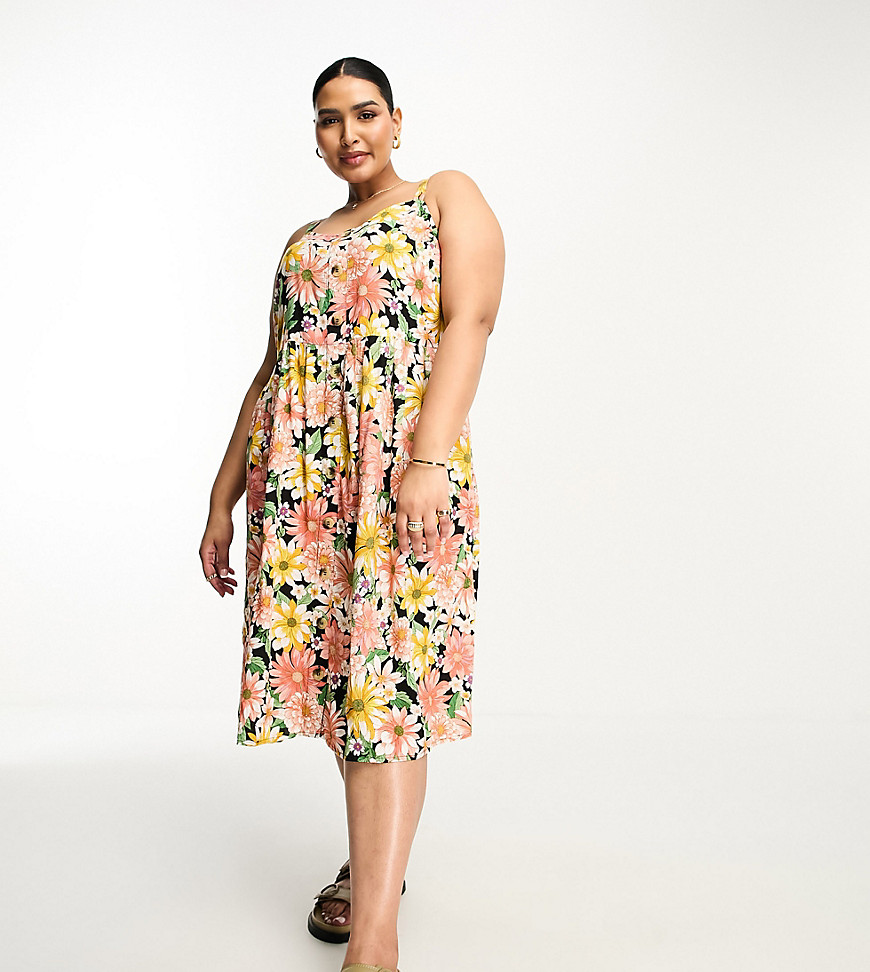 Yours Cami Midi Dress In Floral Print-multi