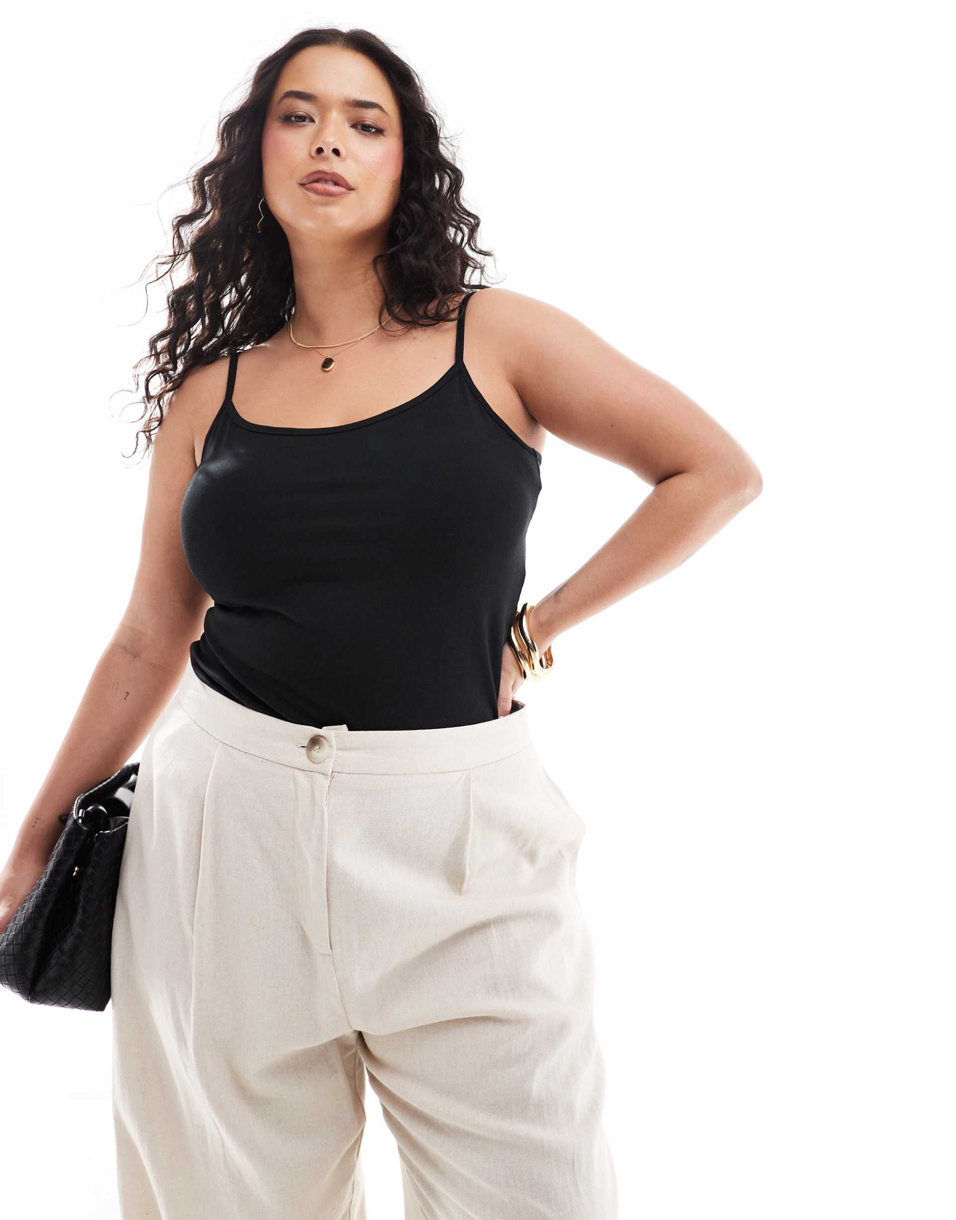 yours cami tank top in black