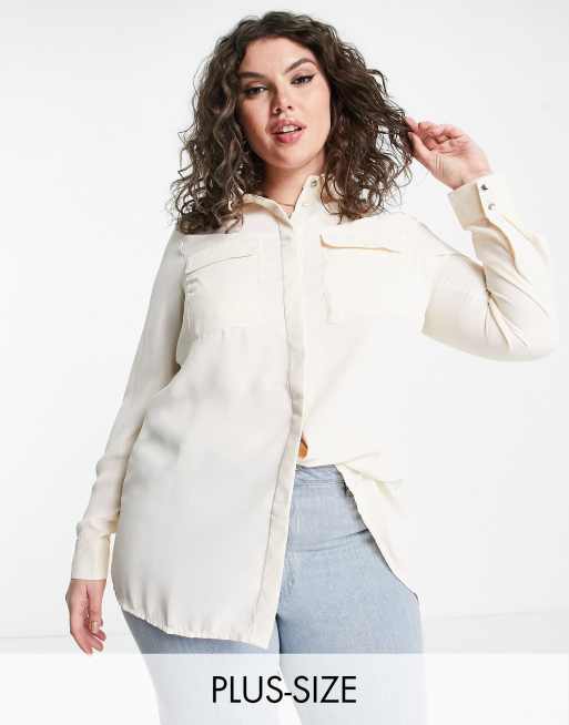 Yours - Camicia con tasche bianco sporco