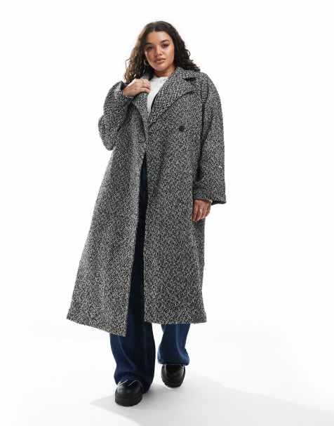 Yours - Cappotto di lana lungo a spina di pesce - view 1