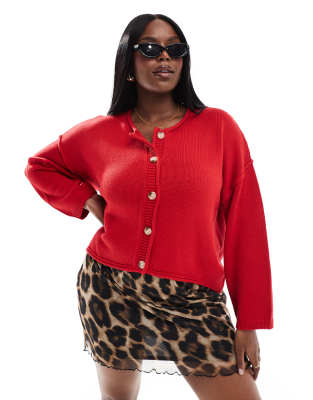 Yours Yours cardigan in red
