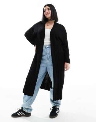 Yours - Cardigan taglio lungo nero