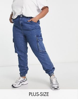 Yours cargo jean in mid blue - ASOS Price Checker