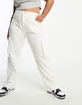 Yours cargo pants in white-Brown