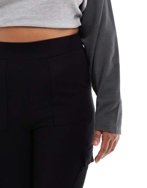 Yours cargo pocket ponte leggings in black