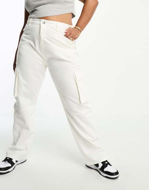 Yours cargo trouser in white | ASOS