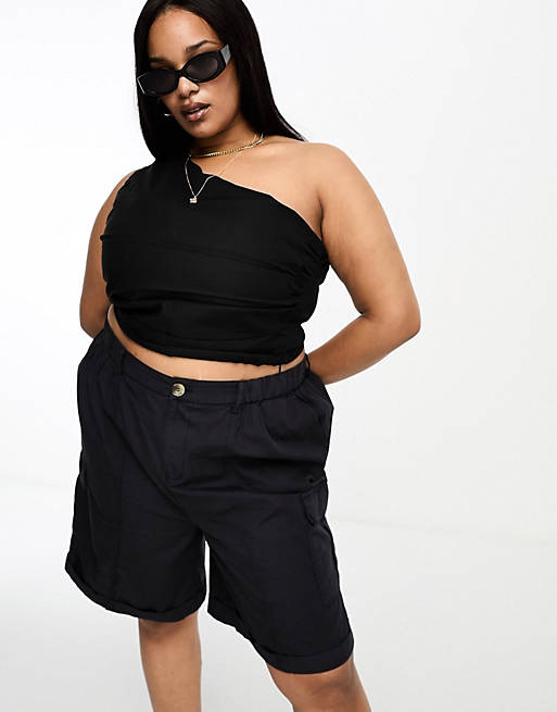 Yours cargo utility shorts in black | ASOS