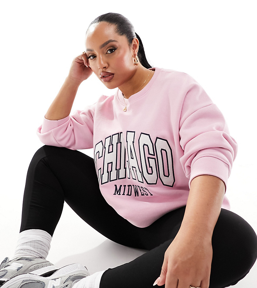 Yours chicago sweatshirt in pink