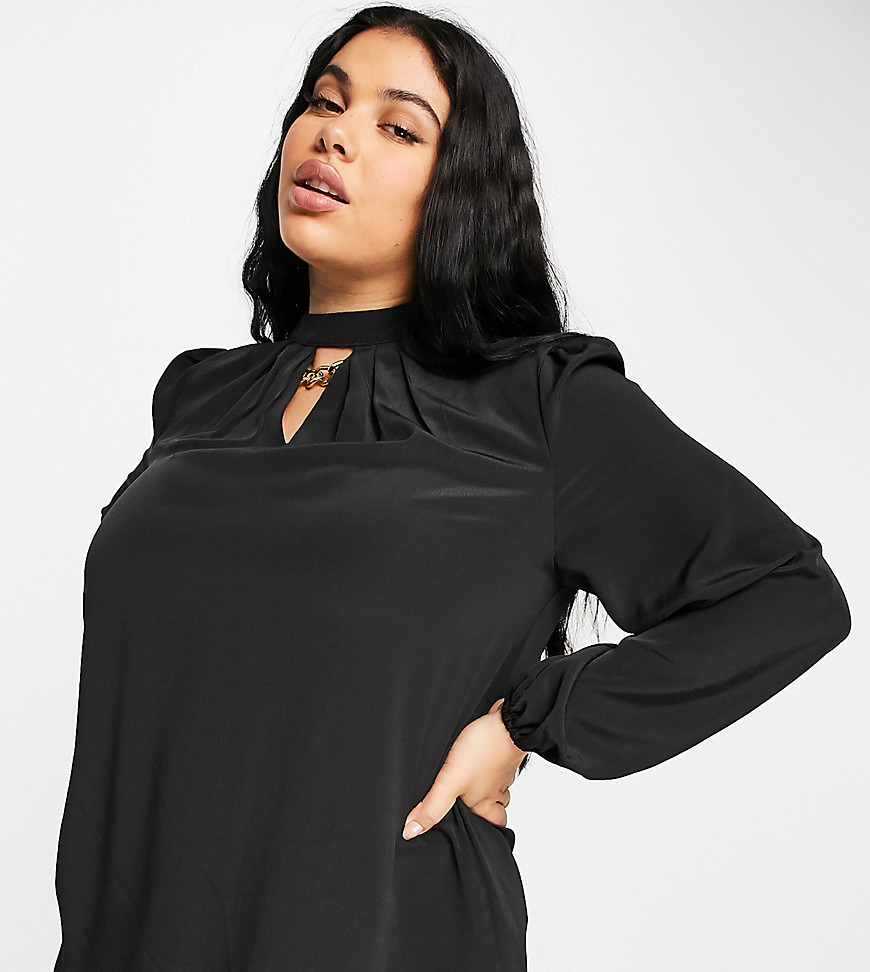 Yours choker detail blouse in black