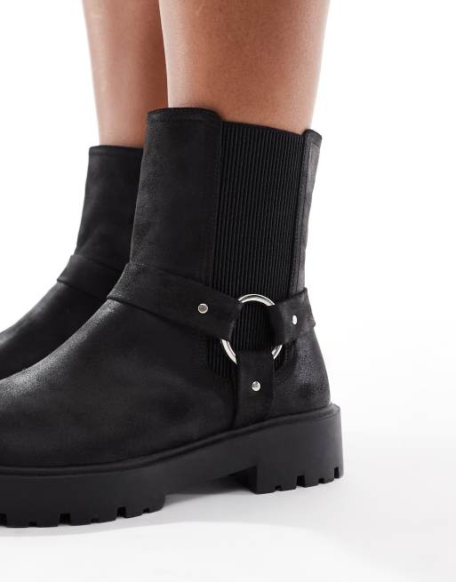Yours chunky biker chelsea boot in black, 4 of 4