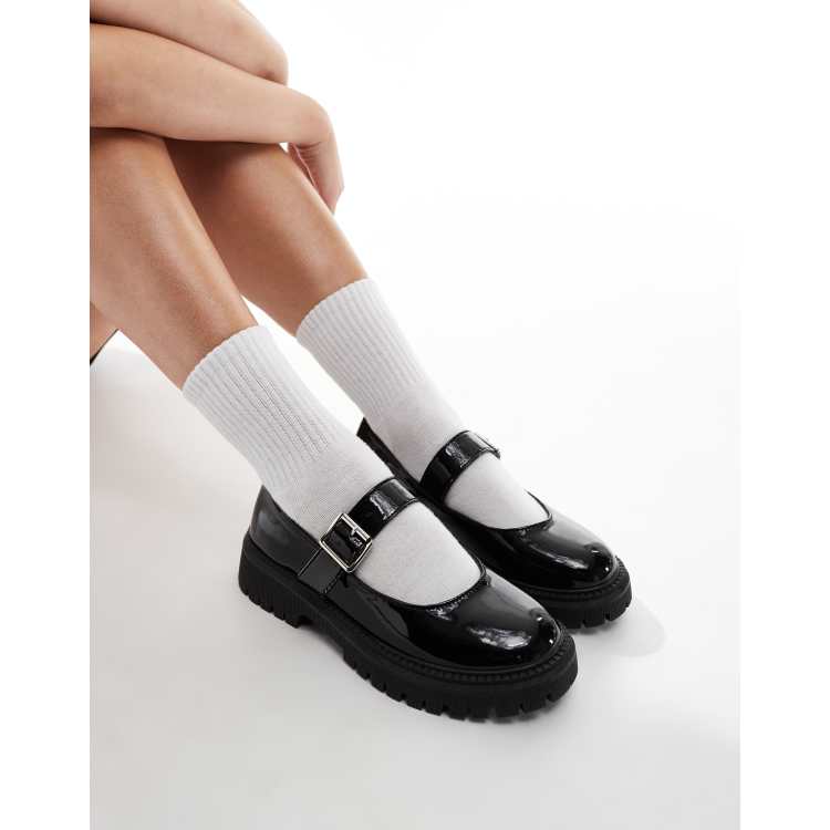 【INCHANT ME】Buckle Square Mary Jane Loafer Peanut Buckle Mary Jane Flat Shoes (2C) - INCHANT ME