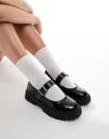 [Yours] Yours chunky mary jane loafers in black 41 BLACK