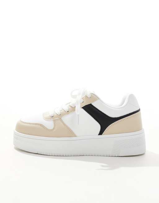 Yours chunky sneakers in beige and white ASOS