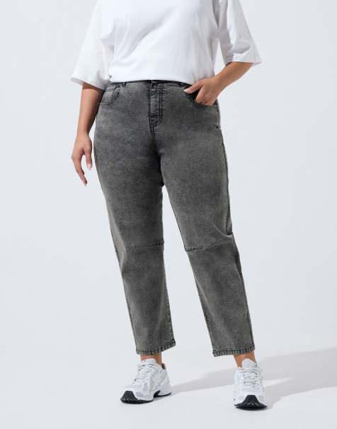 Yours Clothing Barrel leg jeans in grey - view 1