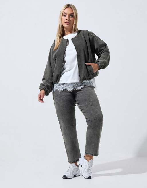 Yours Clothing Barrel leg jeans in grey, 2 of 4