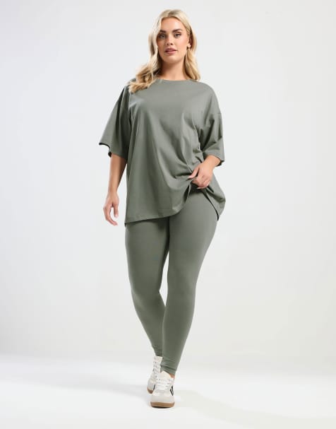 Yours Clothing Basic legging in green - view 1