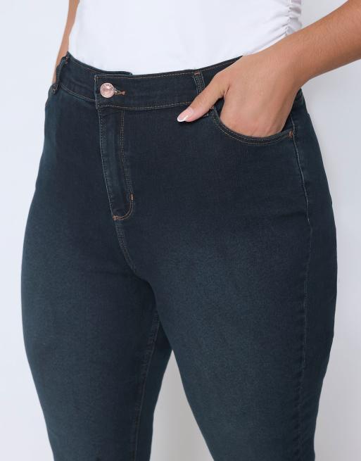 Yours Clothing Bootcut stretch jeans in blue, 3 of 4