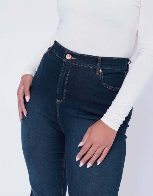 Yours Clothing Bootcut stretch jeans in blue, 4 of 4
