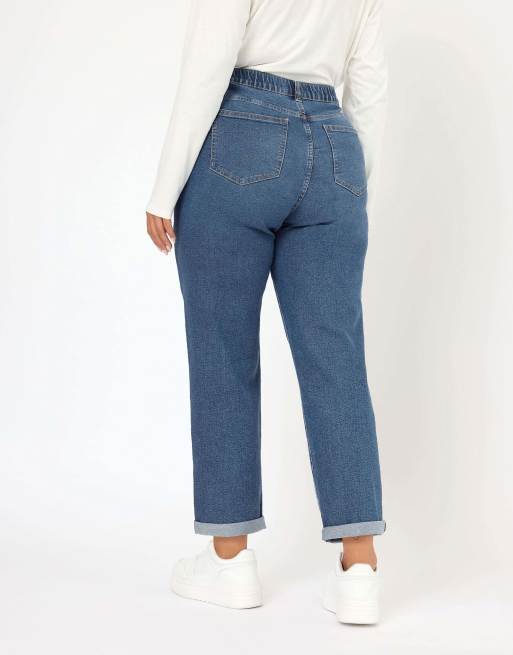 Yours Clothing Boyfriend jeans in blue, 3 of 4