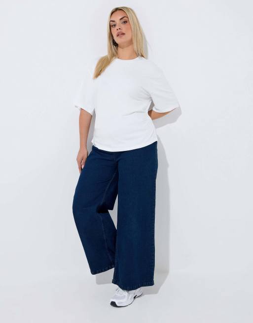Yours Clothing Corset seam t-shirt in white, 2 of 4