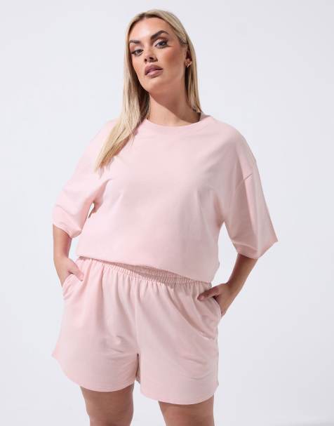 Yours Clothing Cotton shorts in pink - view 1