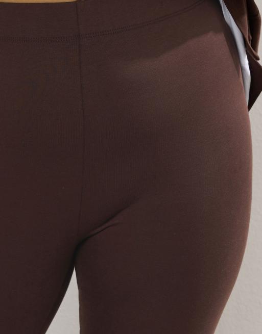 Yours Clothing Cotton stretch leggings in brown, 4 of 4