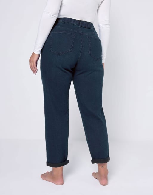 Yours Clothing Denim boyfriend jeans in blue, 4 of 4