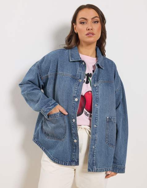 Yours Clothing Denim shacket in blue